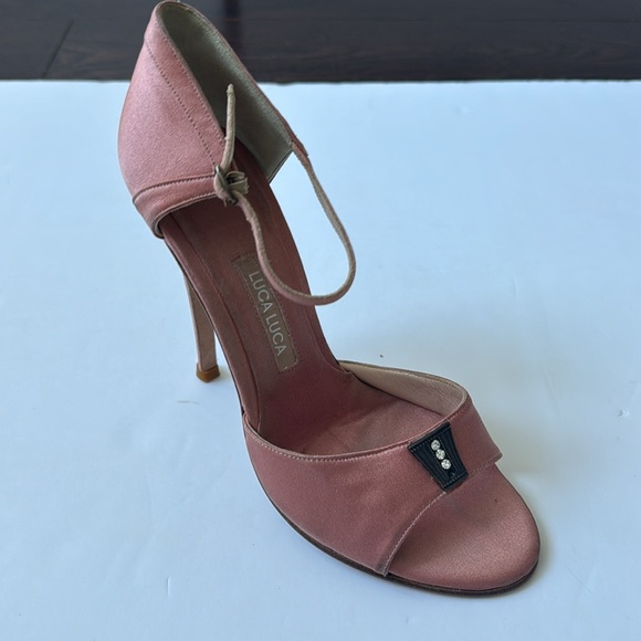 Luca Luca Satin Stilletto Dusty Pink Ankle Strap Caberet Size 40 Made in Italy - Picture 11 of 14